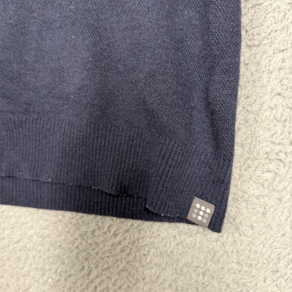 Title Nine Sweater Womens Small Blue Geometric 1/4 Zip Mock Neck Merino Wool - Picture 4 of 16